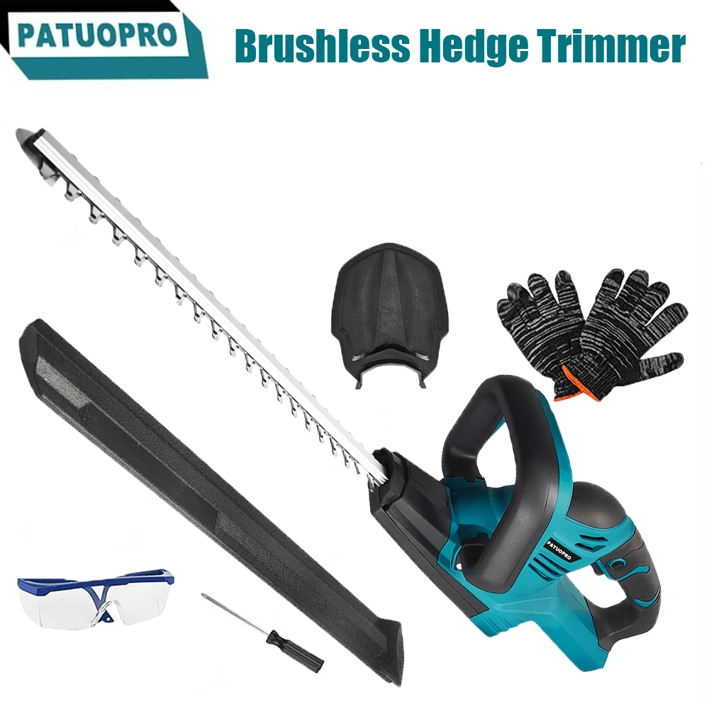 

Беспроводной бесщеточный электрический триммер для живой изгороди, многофункциональная садовая газонокосилка с двойными лезвиями, инструменты для батареи Makita 18 В (без батареи)