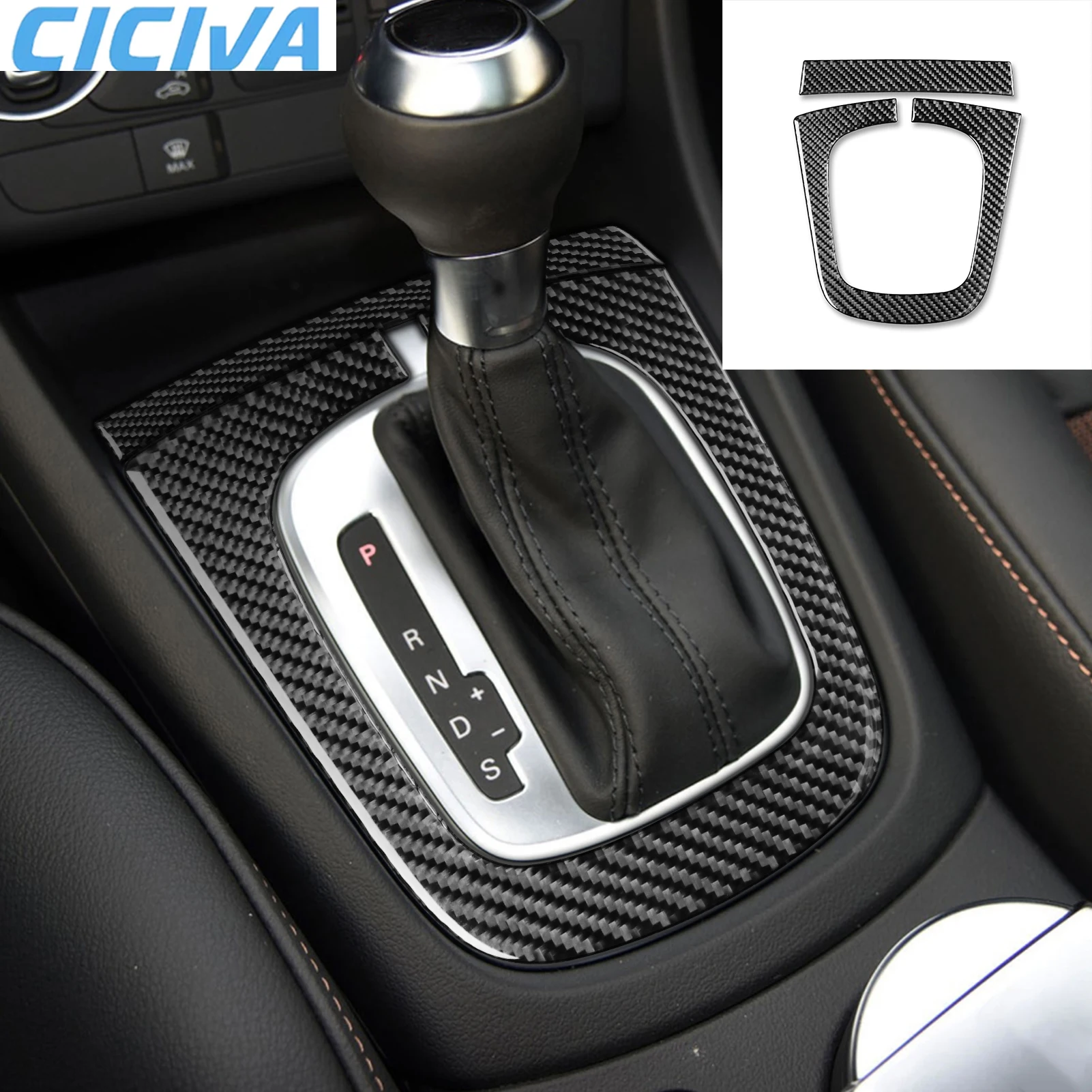 

For Audi Q3 2015 2016 2017 2018 Carbon Fiber Center Console Gear Shift Surround Car Accessories Interior Tuning Stickers Trims