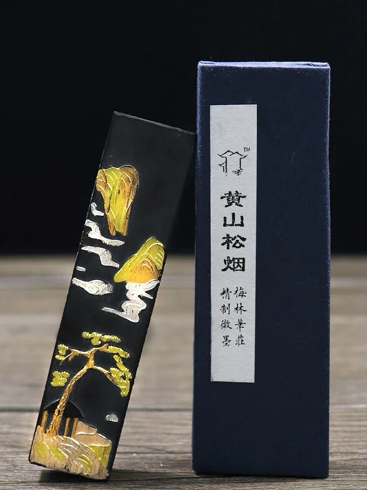

Natural Pure Pine Soot Ink Stick Chinese Traditional Painting Grinding Ink Bar Calligraphy Writing Learning Ink Block Ink Stone