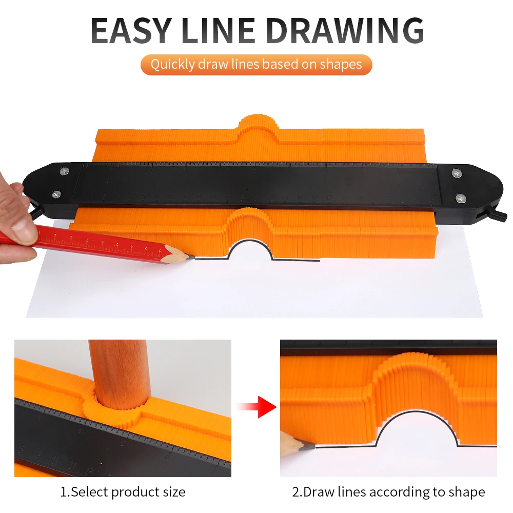 Contour Gauge Cutting Template Measuring Instrument Woodworking Tool Wood Measure Ruler Construction Contour Tool