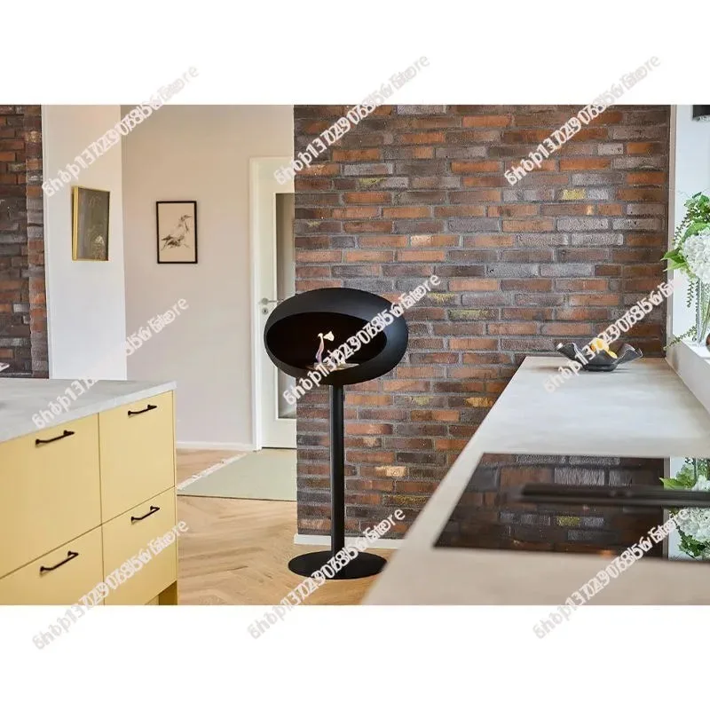 For Stainless Steel Metal Eco Bioethanol Fireplace Real Flame Heating for Hotel Villa Apartment Use-Contemporary