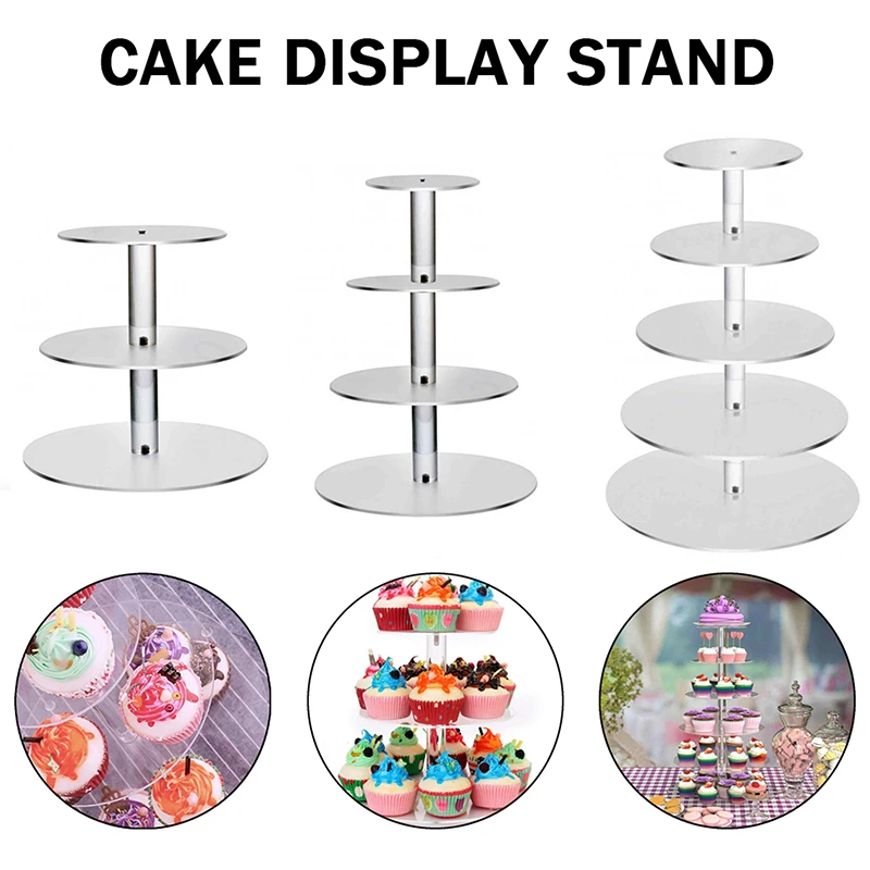 

3/4/5-слойная акриловая подставка для торта, акриловые витрины для кексов, подставка для кексов, тарелка, полка, украшение для свадьбы, дня рождения, вечеринки