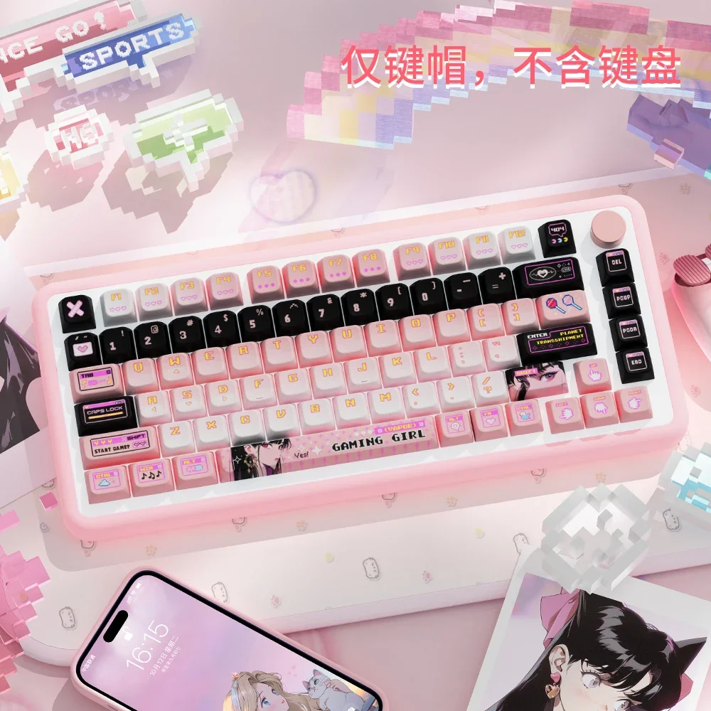 Neon high-value original theme personalized keycap MDA height cute PBT mechanical keyboard cap