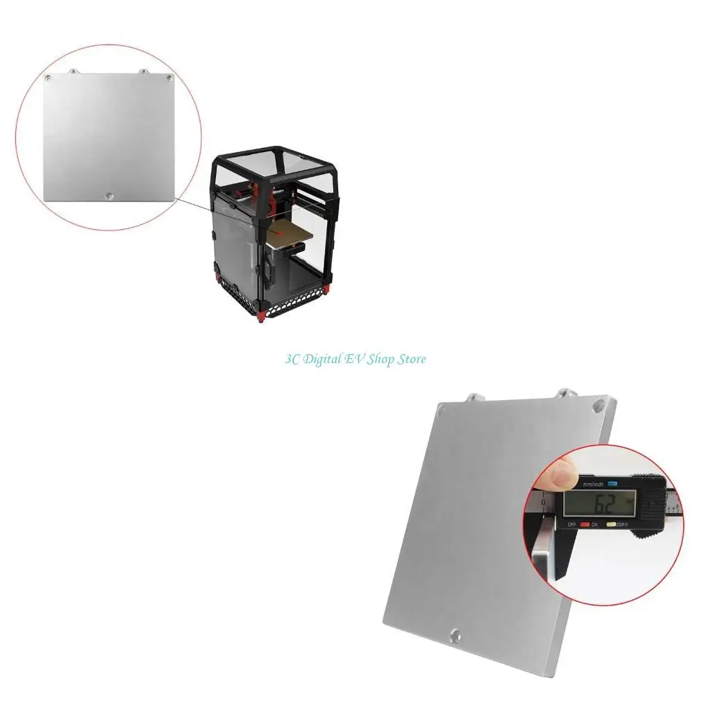

E74D Hot Bed Support Plate Aluminum Spring Sheet Platform Plate 120x120x6mm Metal Printer Part for Voron V0 V0.1 Z-axis