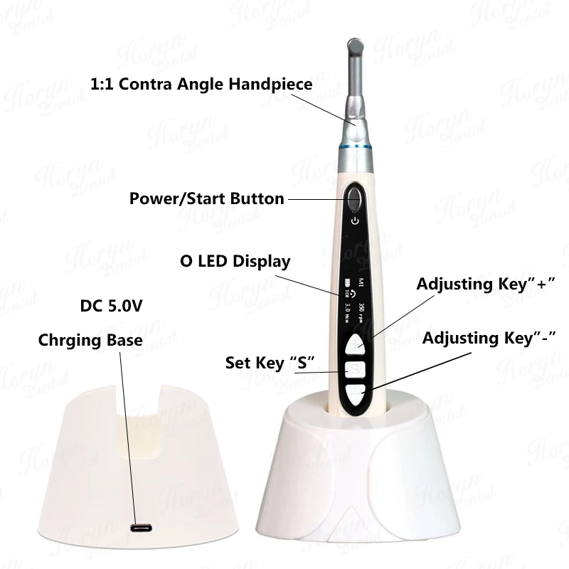 2 in1 Den tal Instruments Cordless Endodontic LED Rotary Files Endo Motor 1:1 Contra Angle With Built In Apex Locator