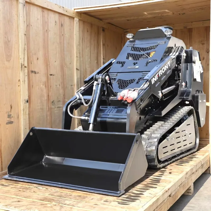 1ton 1000kg Infront China Skidsteer Home Garden Crawler cle Mini Crawler Skid Steer Loader With Track