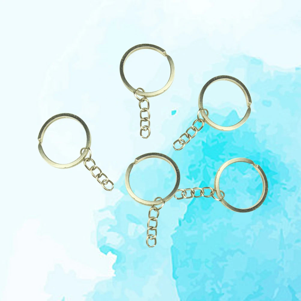 

50 pcs Stainless Steel Key Rings Nickel Plated Flat Split Ring Chain For Keys Hanging Durable Lightweight Portable Jewelry