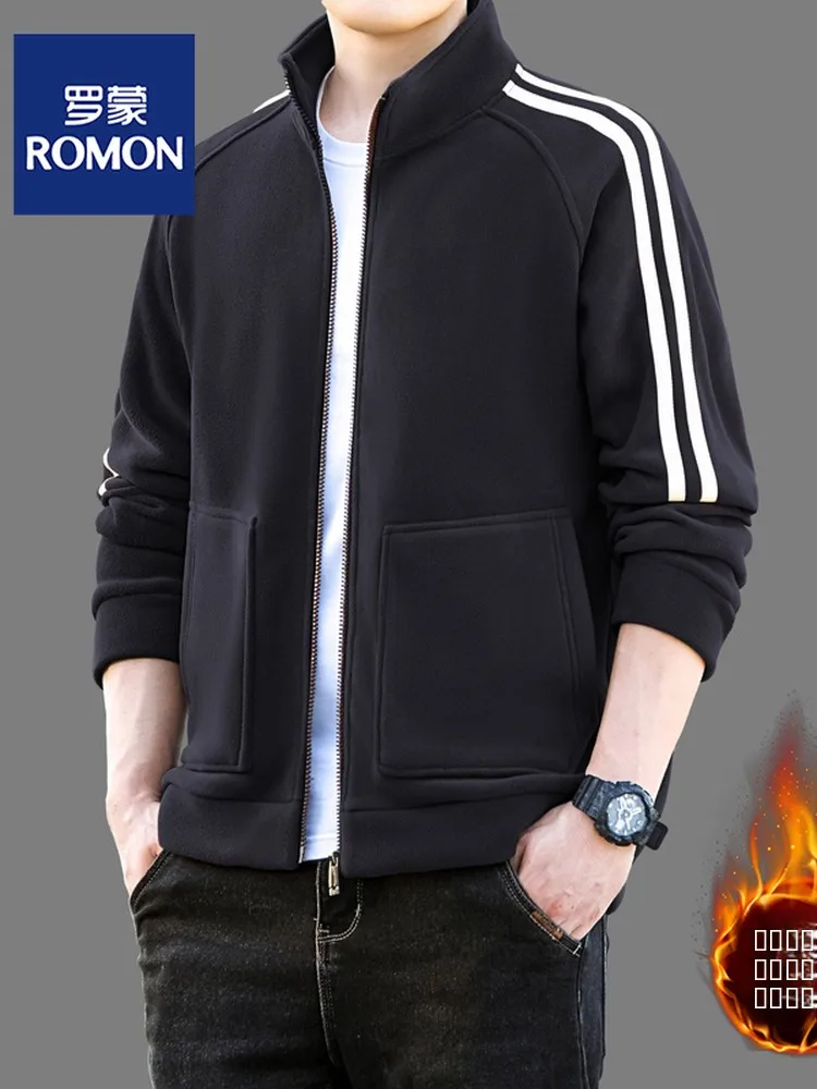 

Мужская флисовая куртка с мехом ягненка, повседневное пальто на осень-зиму, утепленная толстовка с воротником-стойкой, флисовая верхняя одежда