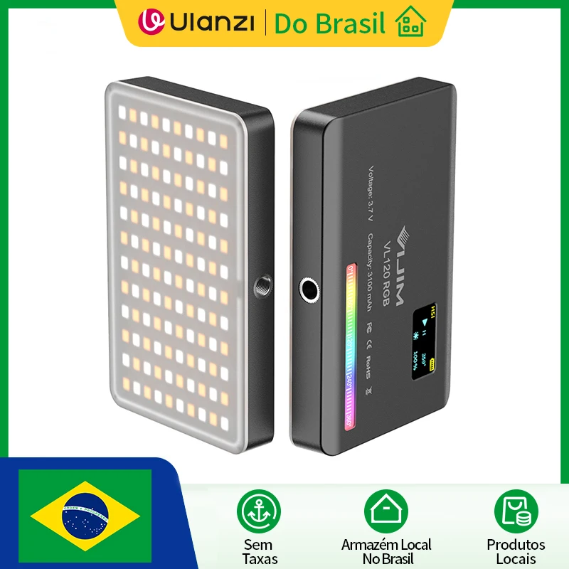 ulanzi-vl120-rgbビデオライトディフューザー付きledカメラライトパネル電話写真ライト2500-9000kcri-953100mah
