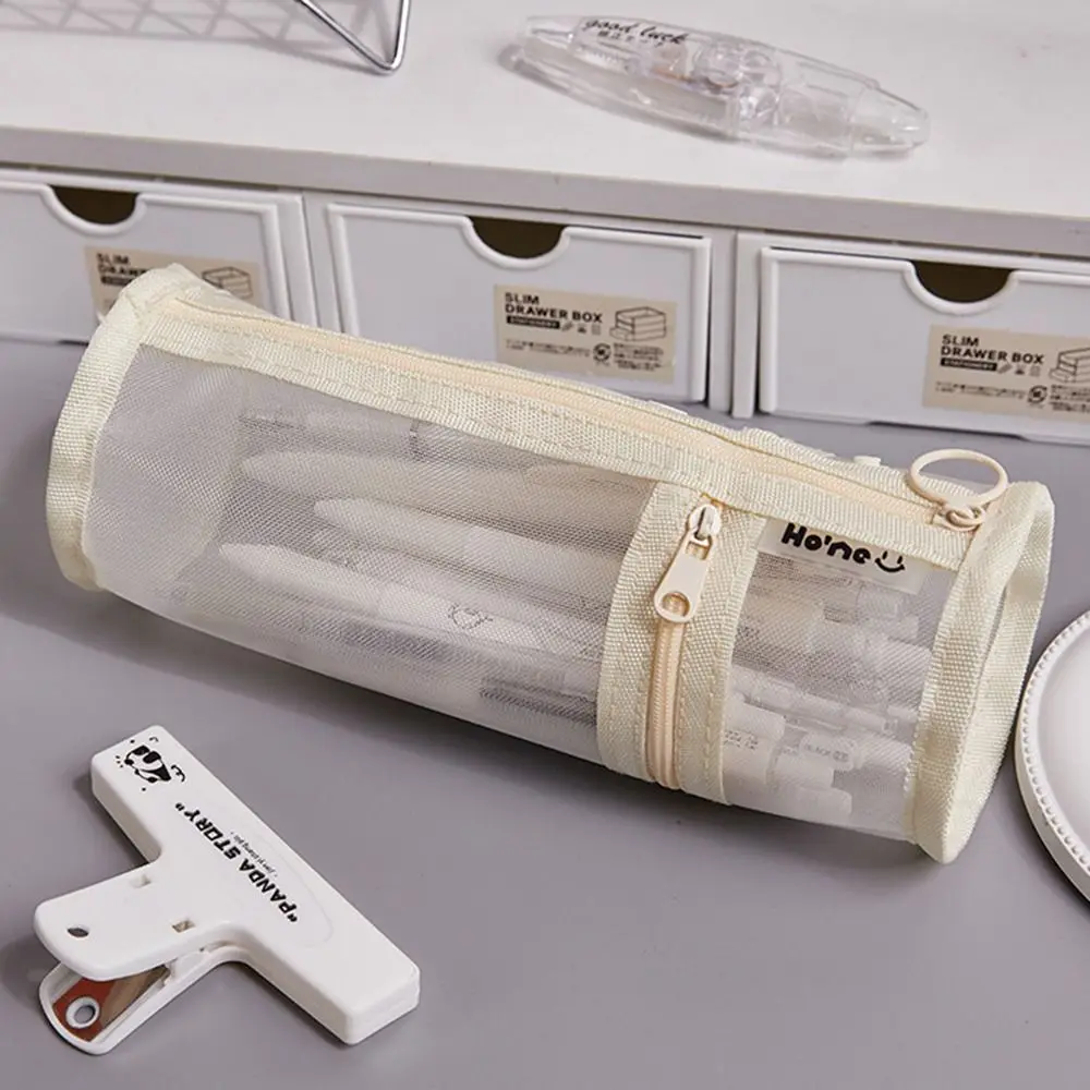 New Large Capacity Pen Bag Mesh Multi-function Stationery Organizer Detachable Pen Box Student