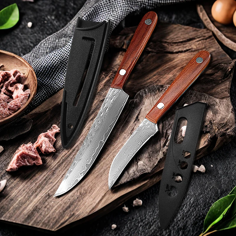 67-lagiges Küchenmesser aus Damaststahl, Chefkoch, Fleischbeil, Ausbeinmesser, Grill, Steakmesser, Schälmesser, Kochutensilien