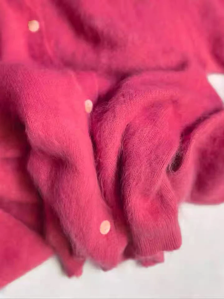 เสื้อคลุมคาร์ดิแกนไหมพรมผู้หญิงแฟชั่นฤดูใบไม้ร่วง กระดุมแถวเดียว คอทรงโอ สไตล์เกาหลี เรียบง่าย ทรงเข้ารูป แขนยาว