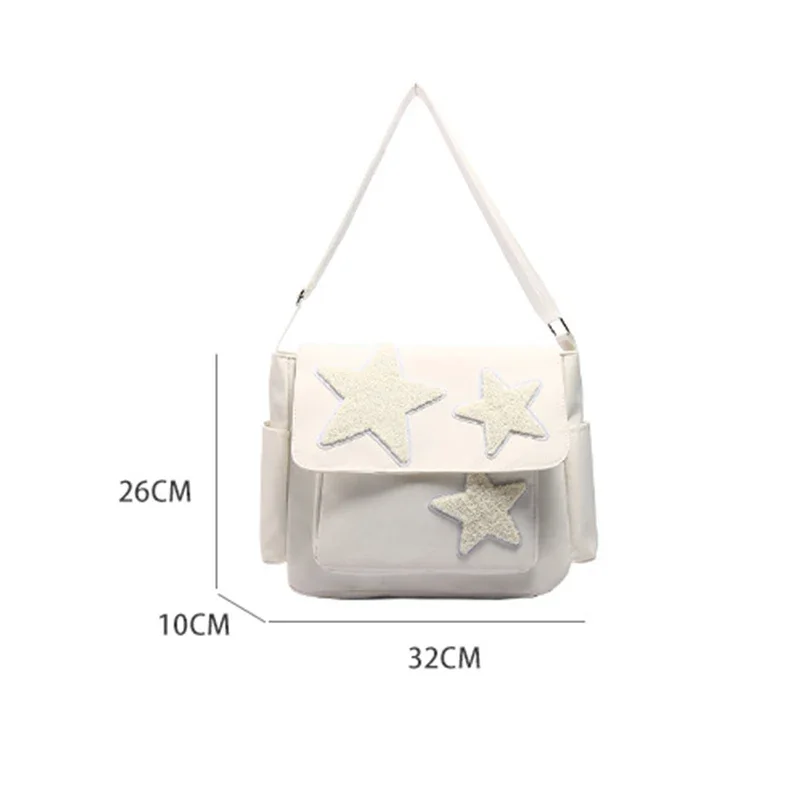Japanese Style Niche Design 2025 New Model Crossbody Bag Female Five-pointed Star Class Leisure Shoulder Bag Postman's Bag
