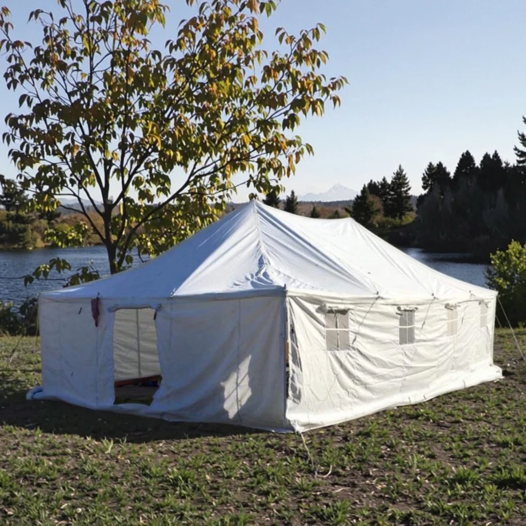 White Canvas Party Outdoor Dining Tent La Tente Camping Tenda Family Tarp Tent For Campers