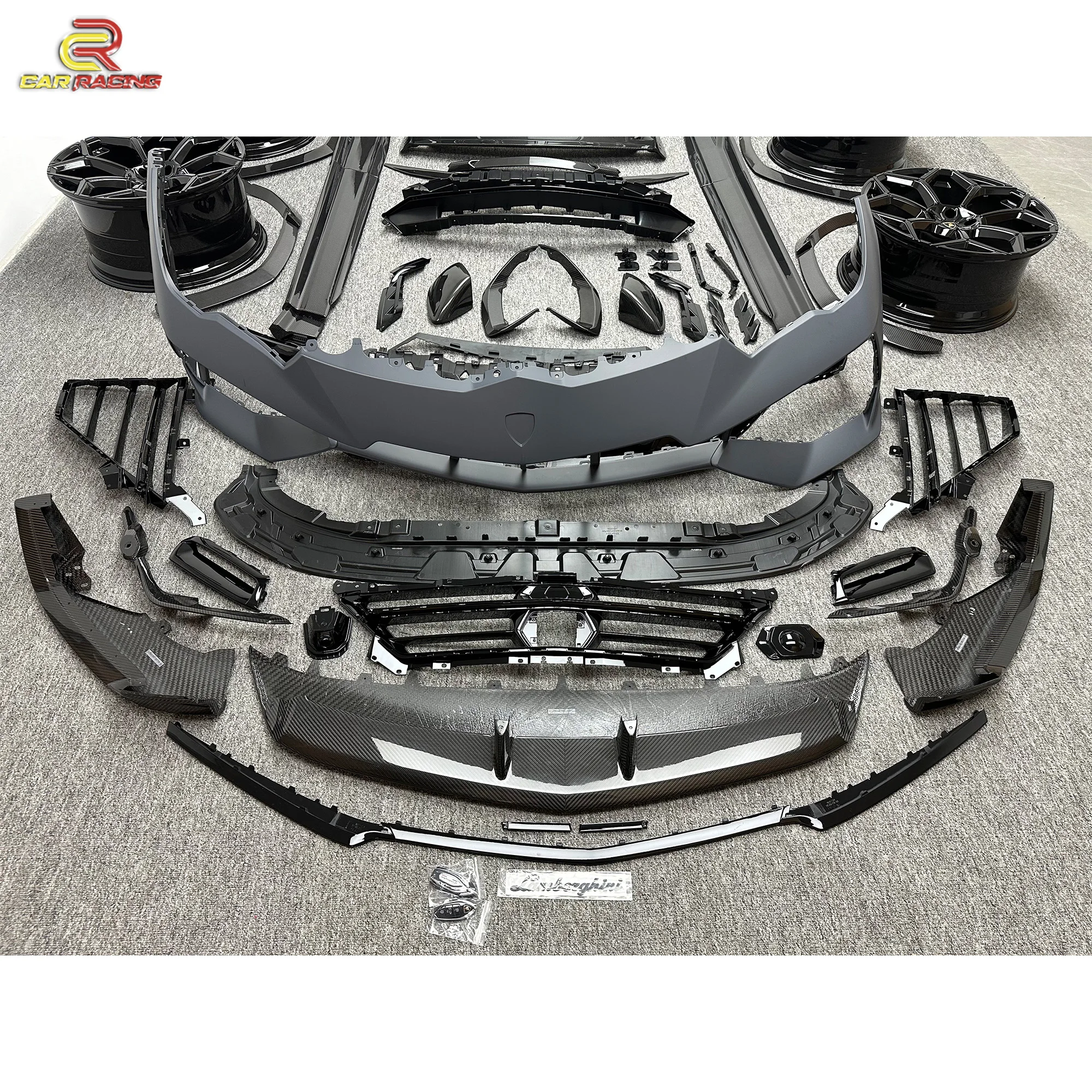 Performance Style Car Dry Carbon Fiber + Polypropylene Material Body Kit with Hood Bumper Rims for Rambo Urus Kit 2018-2021