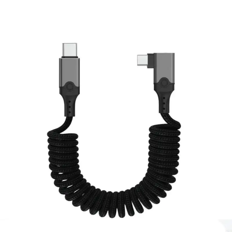 D46B USB5 Male to Male Spring Cable 240W Charging Capability 80Gbps Transfer Rate 16K Display for Type C Gadgets