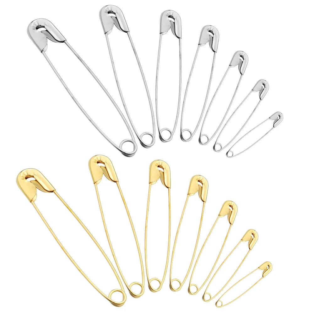 50-200pcs/lot Safety Pins DIY Sewing Tools Accessory Silver Metal Needles Large Safety Pin Small Brooch Apparel Accessories