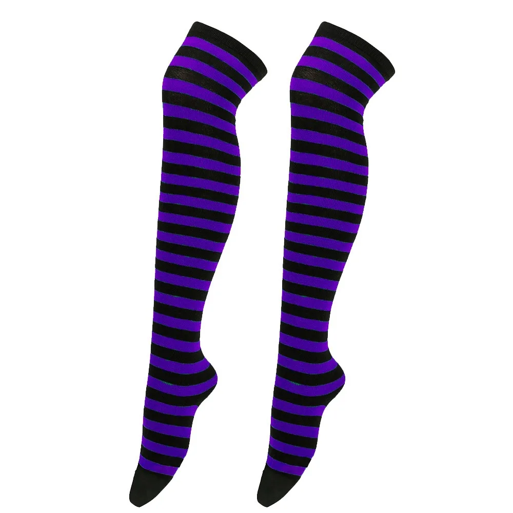 Halloween Lange Gestreifte Kniehohe Strümpfe Anime Hexe Socken Frauen Party Kostüm Prop Weihnachten Dress Up Zubehör Täglichen Verschleiß Dünne – Detail 6