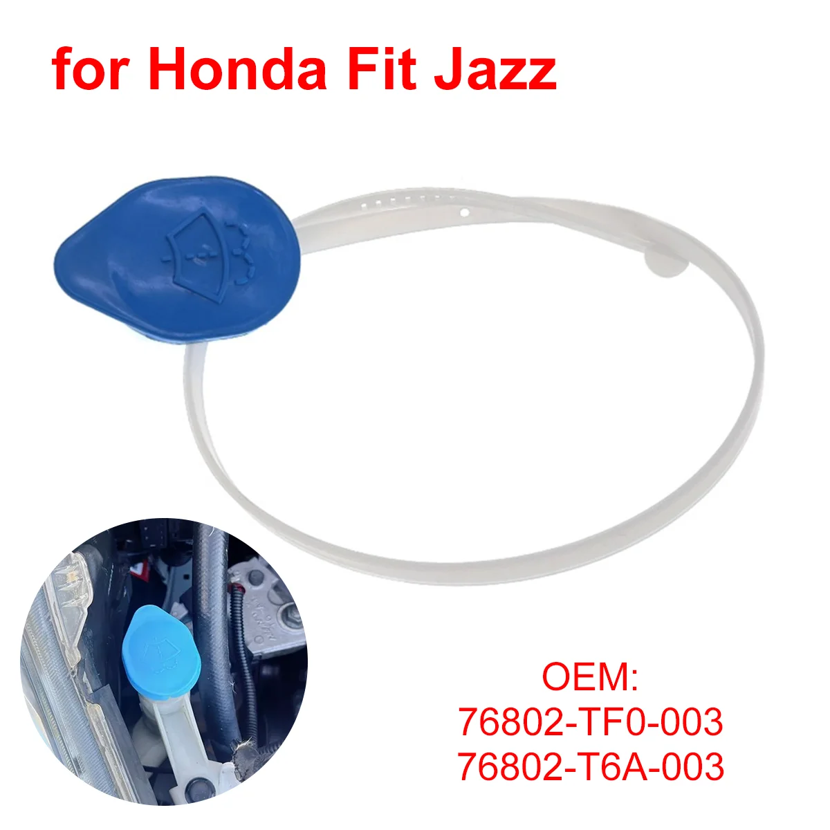 Limpiaparabrisas delantero de coche, arandela de depósito de fluido, tapa de botella de tanque, 76802T6A003 para Honda FIT JAZZ 2009-2014, 76802TF0003-image