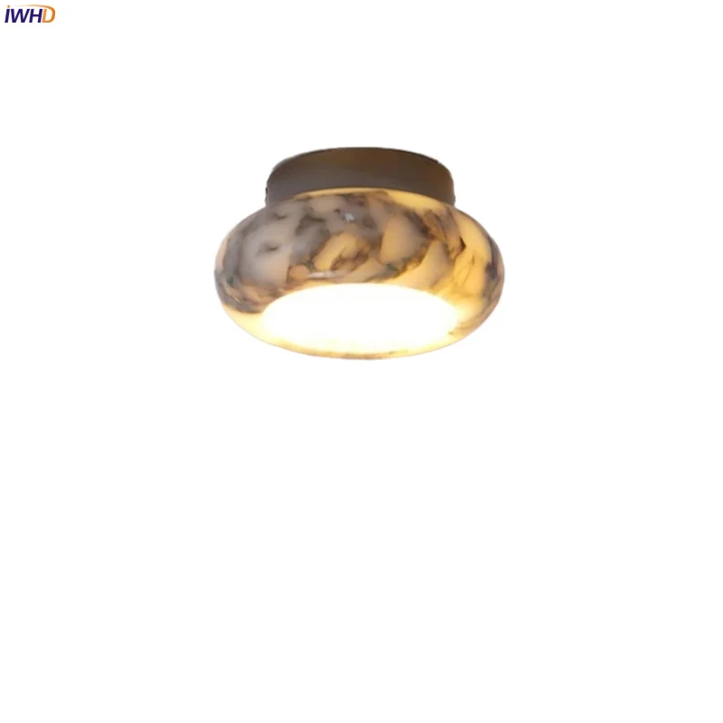 

IWHD Round Marble LED Ceiling Lamp Modern Minimalism Living Room Decoration Bedroom Porch Interior Ceiling Light Lampe Plafond