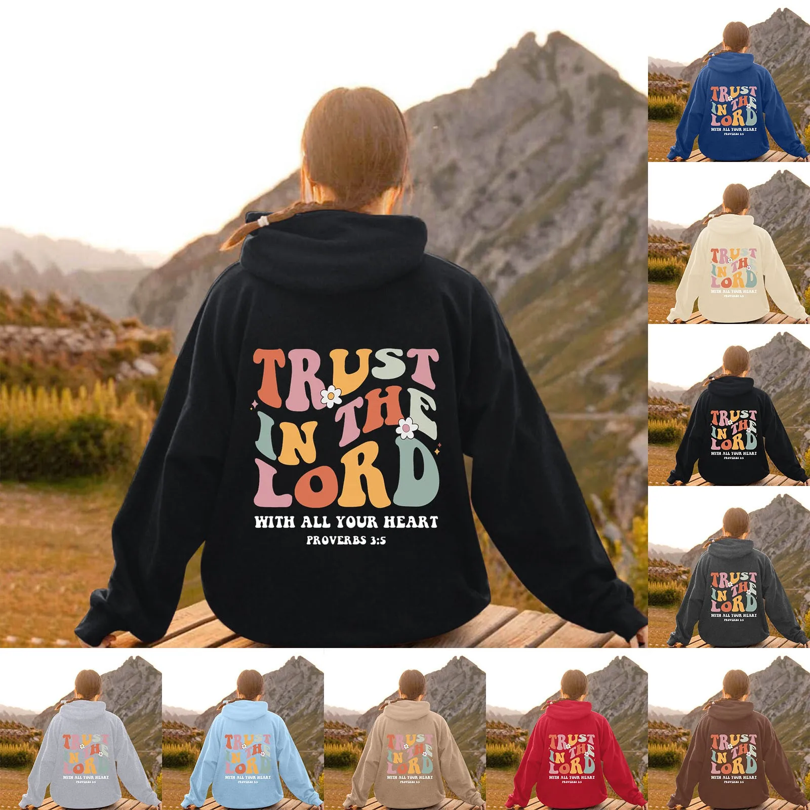 Aesthetic Christian Hoodie Women Religious Hooded Sweatshirt Retro Bible Verse Pullover Jesus Love Sweater Trendy Faith Hoodies