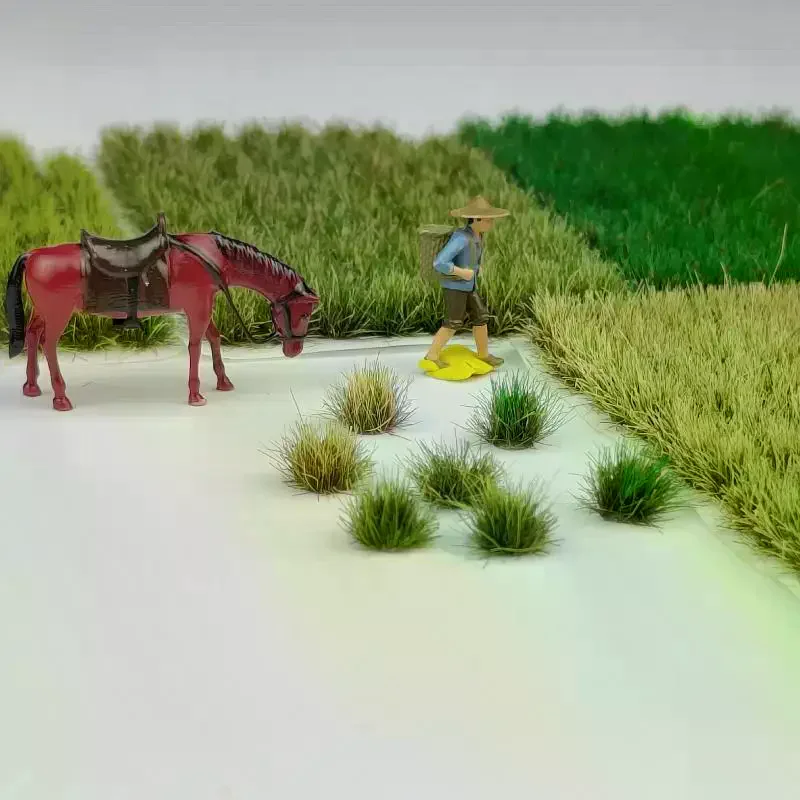 【New】120Pc Miniature Vegetation Materials DIY Railway Sand Table Lawn Layout Kit 8mm Grass Cluster Scene Model Diorama Accessory