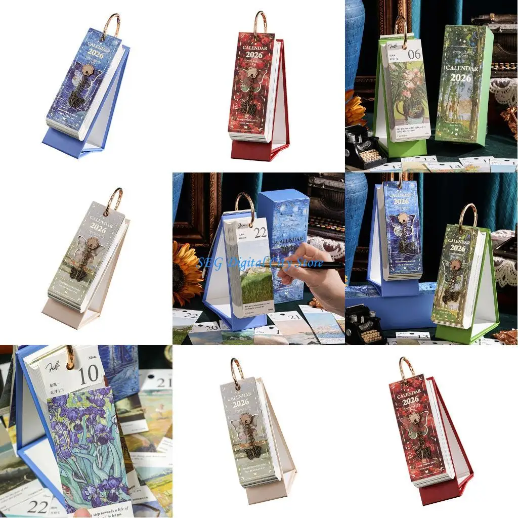 

U75B 2026 Miniature Calendar Planner Combined Notepad Space Saving Design Smooth Writing Experience Decoration Stationery