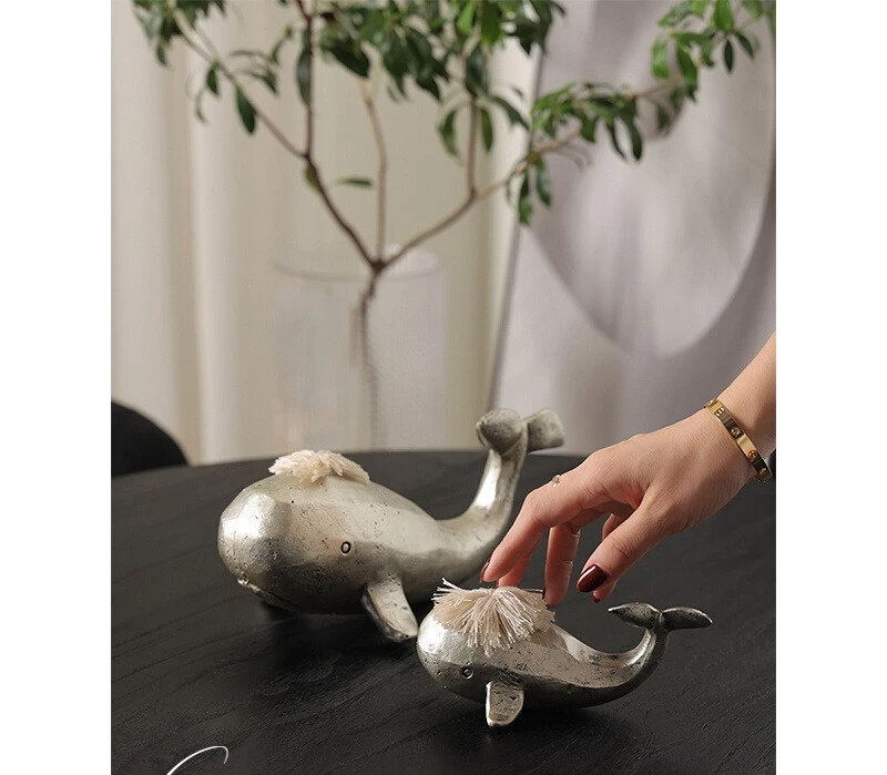 

Dumb silver dolphin art living room desktop decoration ornament, study home decoration