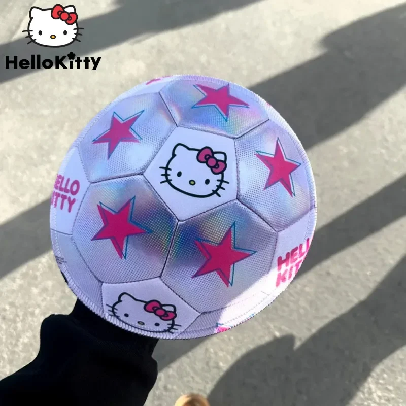 Sanrio-alfombrilla de ratón Circular con forma de balón de fútbol, Accesorios de ordenador estéticos pequeños, alfombrilla de mesa antideslizante, decoración de escritorio, Hello Kitty