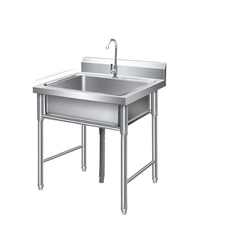 

Commercial stainless steel sink with bracket sink, washing hands, washing dishes, single double three-tank sink