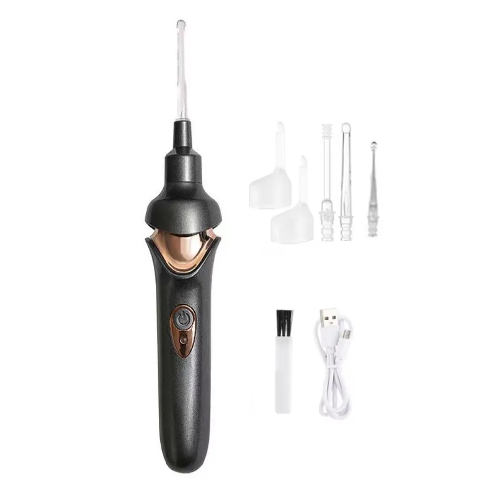 

USB Rechargeable Electric Ear Wax Remover Safe Vibration Painless Electric Ear Pick Soft Ear Spoon Head Visual