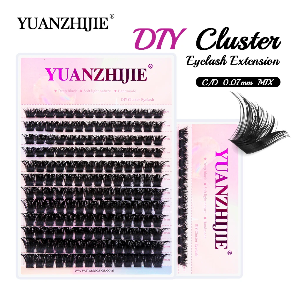 

New Arrival YUANZHIJIE 100D/120D Segmented Fake Eyelash Individual Cluster False Lashes DIY Handmade Wispy Lash Extensions