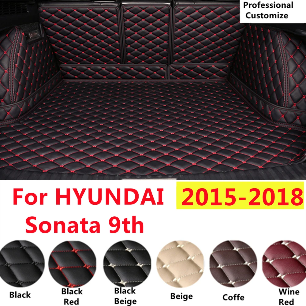 

SJ Custom XPE Full Set Fit For Hyundai Sonata 9TH 2018 2017 2016 2015 Waterproof Car Trunk Mat Tail Boot Tray Liner Rear Cargo