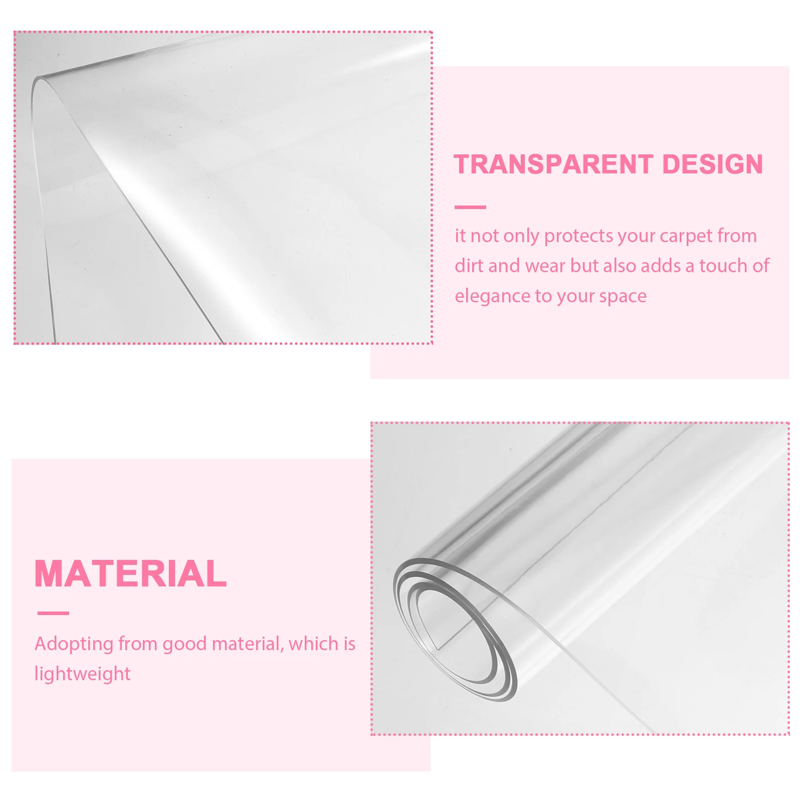 PVC 투명 카펫 보호 필름 방수 바닥 매트 고밀도 지역용 실내 공간 카펫 보호기
