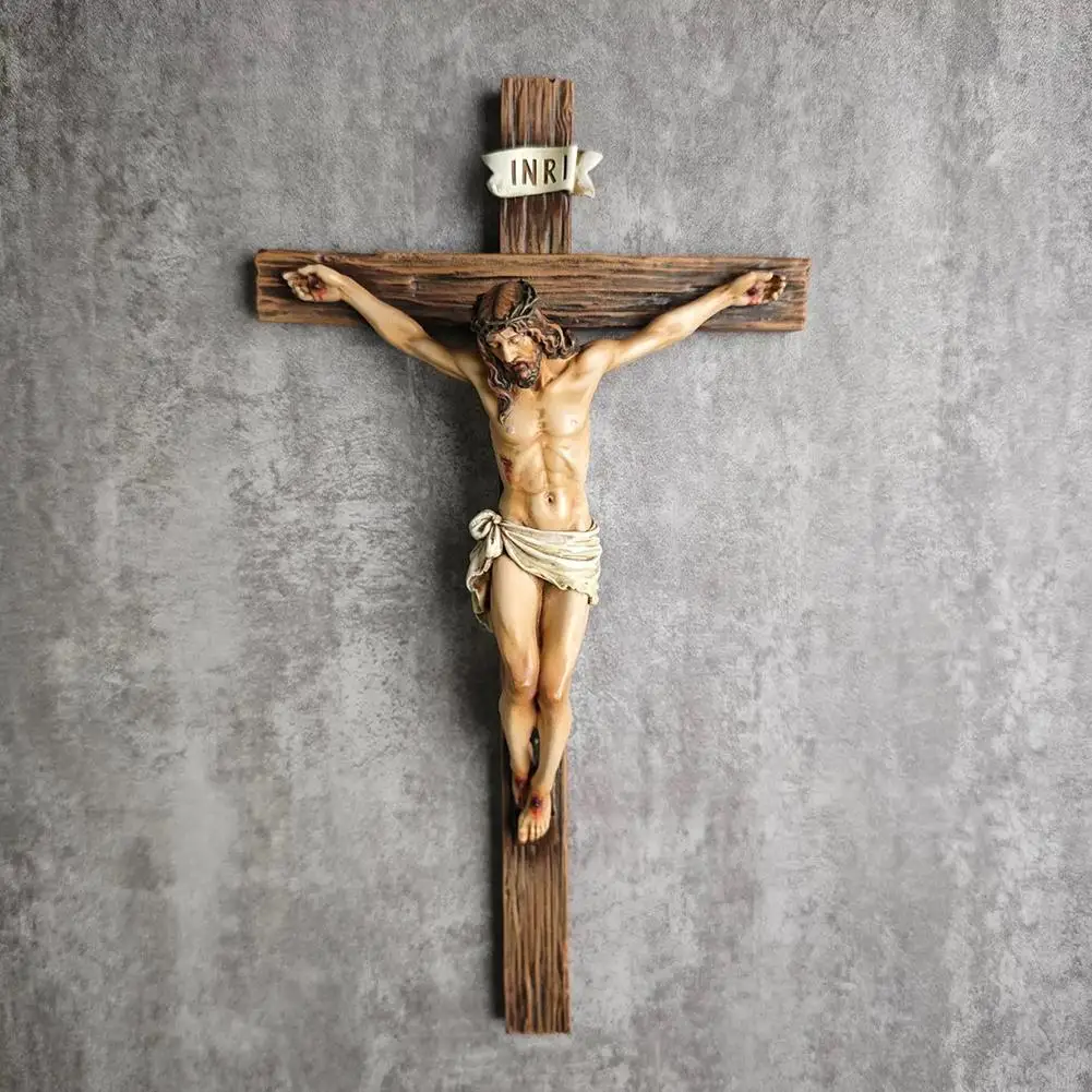 Easter Cross Resin Figurine Decoration Home Office Desktop Decoration Religious Holiday Ornament Gift For Christian Decoration