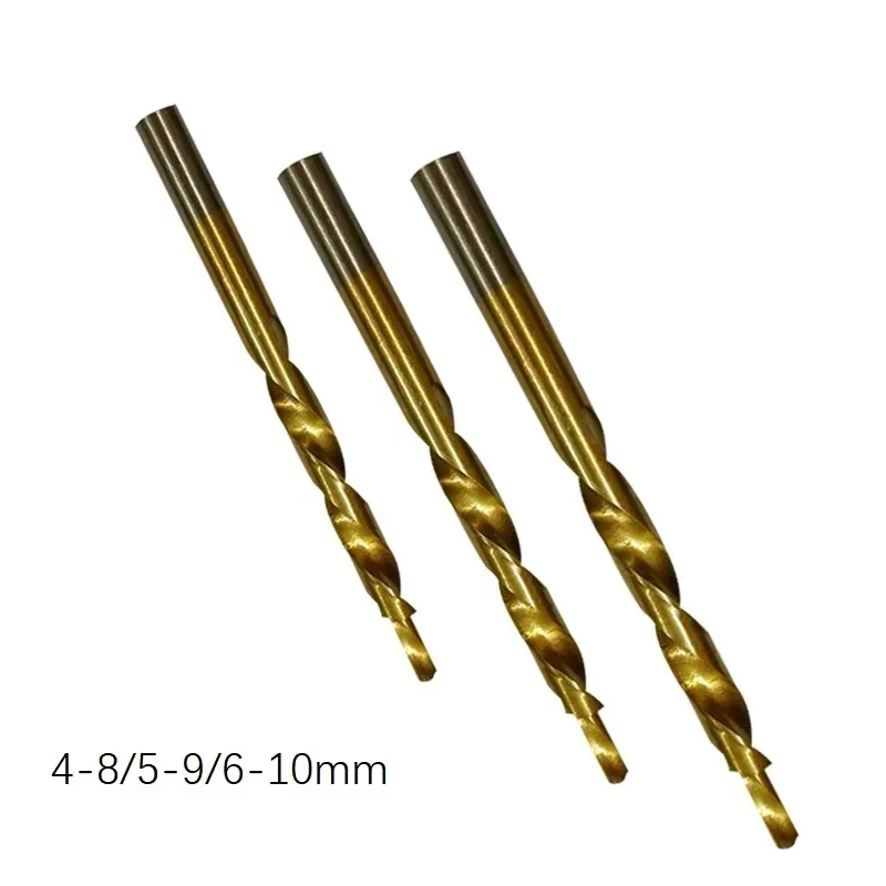 

3Pcs Step Drill Bit Titanium-Plated 8-4/9-5/10-6mm HSS4241 For Pocket Hole Jig Drilling Woodworking Power Tool Accessories