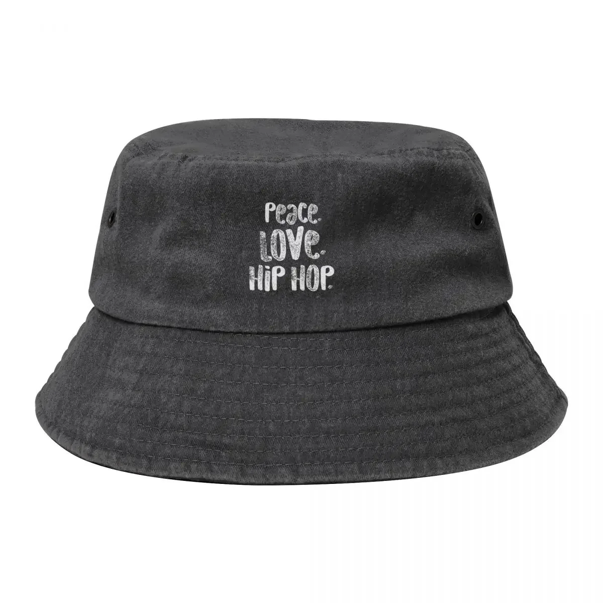 

Peace Love Hip Hop Dancing White Bucket Hat New Hat fishing hat Women's Men's