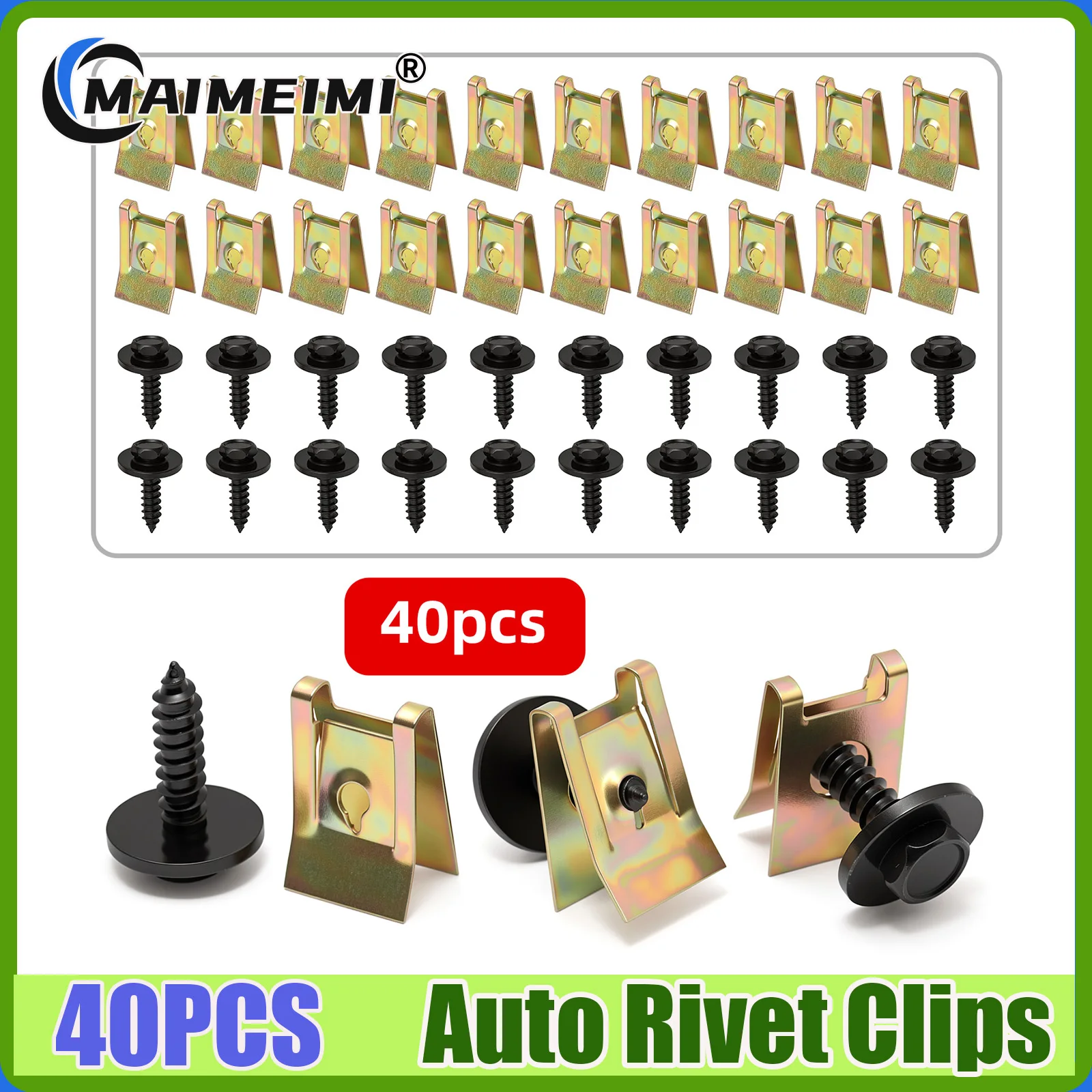 Chassis Engine Guard Metal Nut/Screw Washers U-shape Clip for BMW E46 E92 E90 F10 Car Fender Bumper Cross Head Screws 40PCS
