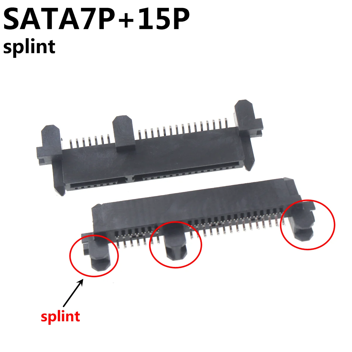 SATA SSD Soquete Interface, Solid State Drive Seat, 7 + 15P, 7P15P, DIP, Straight Bare, 22Pin, Masculino Sata Connector, 5 PCs, 2PCs, DIY