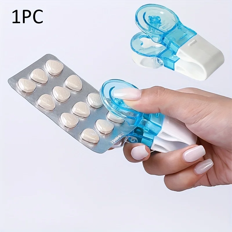 

Modern Portable Pill Dispenser Built-In Blister Pack Opener and Medicine Box Ideal Home and Travel Ensures Easy Small Pill Case