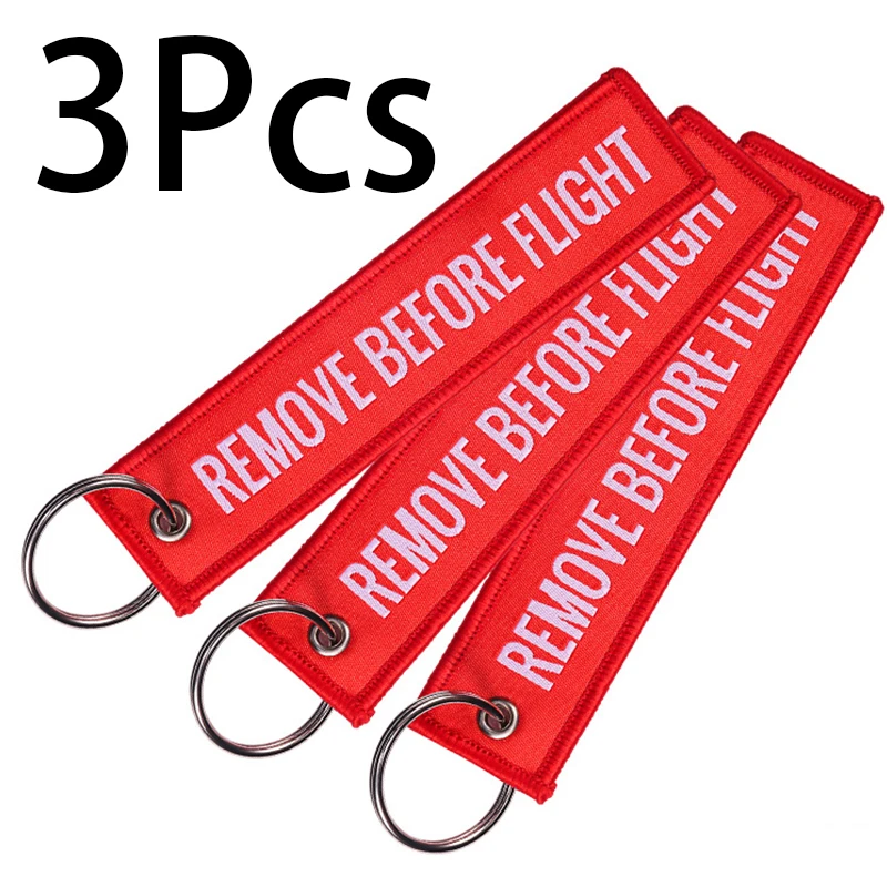 3 Pieces REMOVE BEFORE FLIGHT Keychain Aviation Key Tag For Pilots