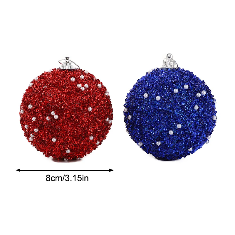 6pcs 8cm Christmas Balls Christmas Tree Ornaments Ball Hanging Xmas Tree Pendants Home Party Decor New Year Gift