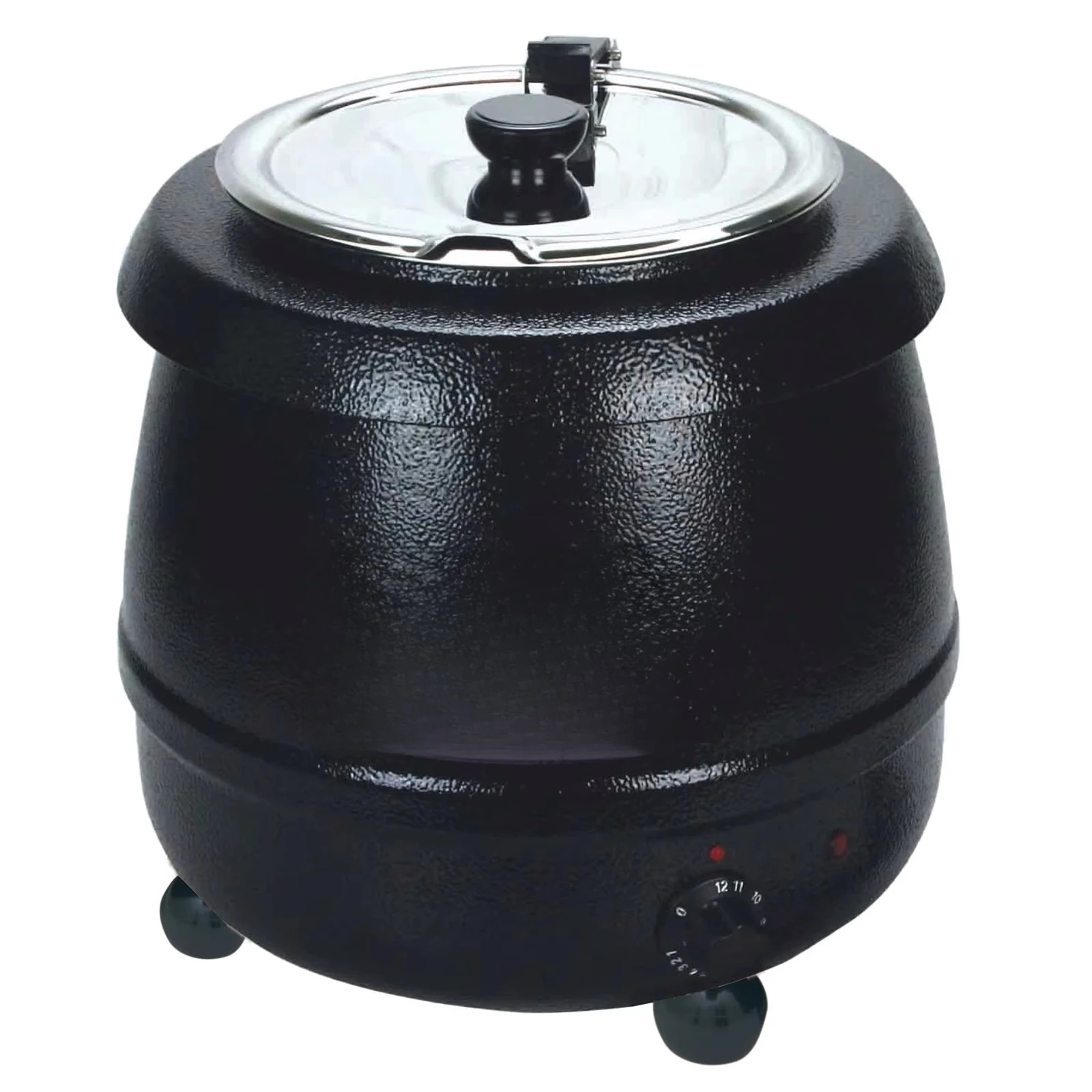 

Commercial Electric Soup Kettle 10.5 Quart with Stainless Steel Pot and Hinged Lid Black-for Hotels & Restaurants
