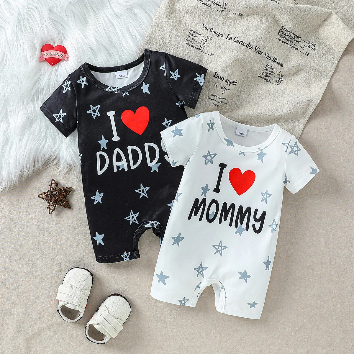 

Боди унисекс для маленьких мальчиков и девочек с принтом «Любовь и буква», летние комбинезоны с короткими рукавами для новорожденных, комбинезон для младенцев на каждый день, От 0 до 1 года