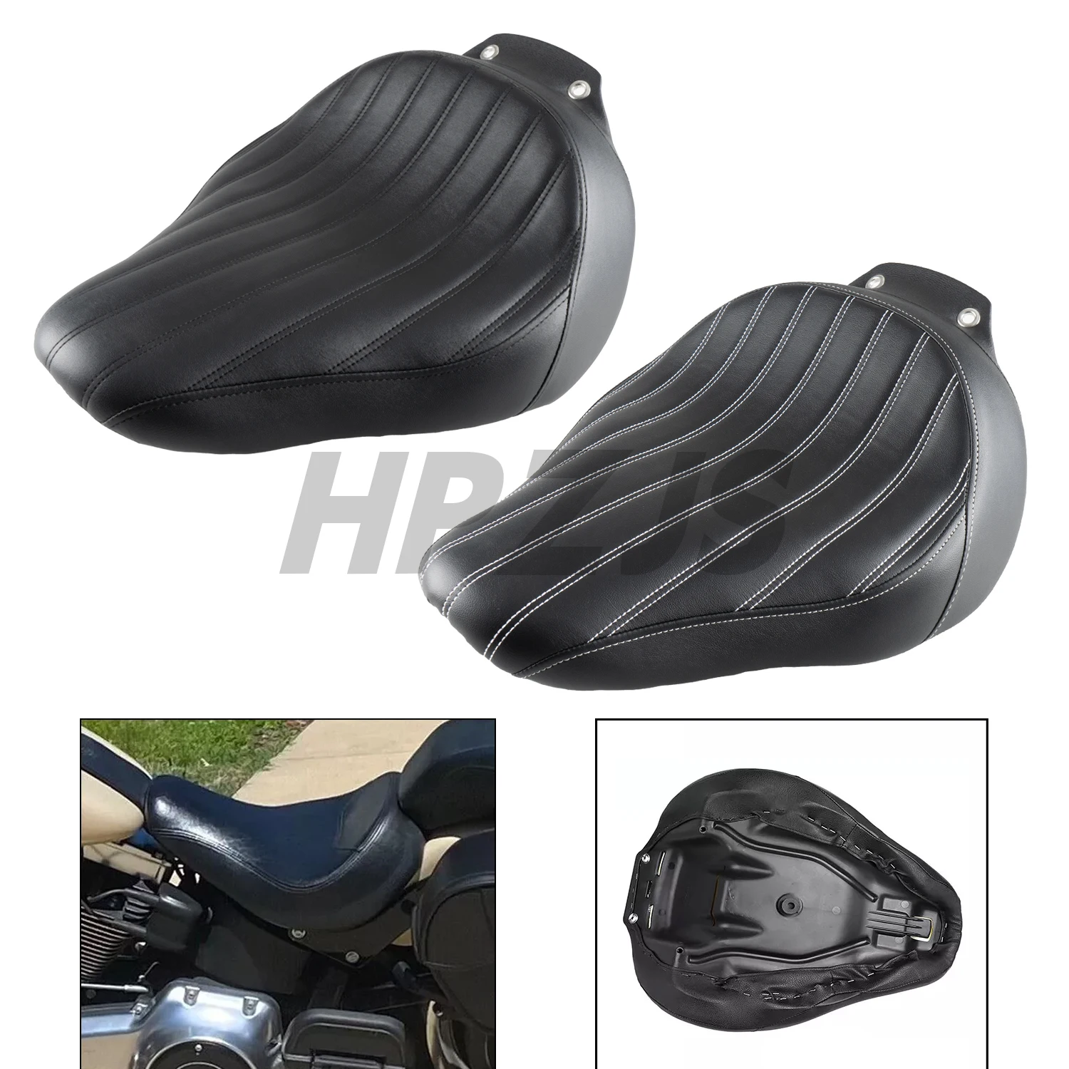 

Front Driver Butt Bucket Solo Seat For Harley Motorcycle Softail Fat Boy EFI FLSTFI Peace Office SE FLSTF 2007-2017 Black