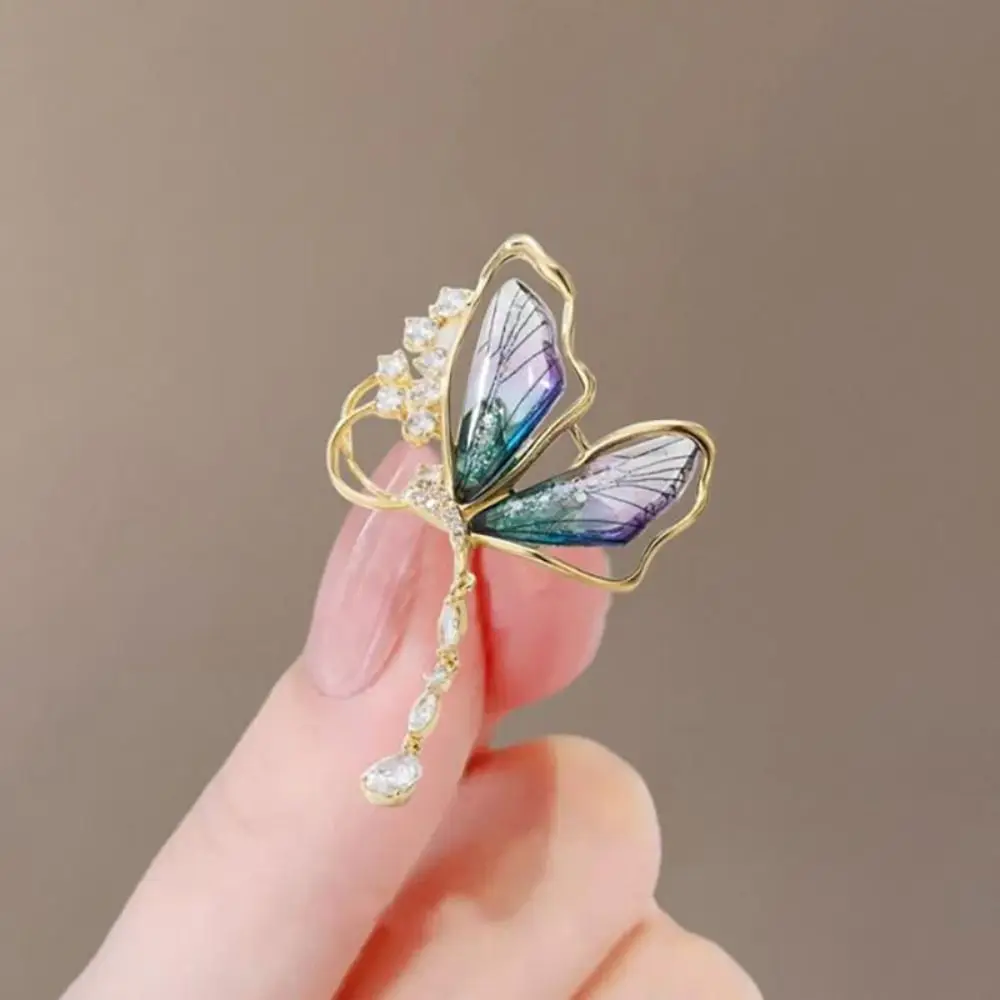 Mode Libelle/Schmetterling Geformt Broschen Strass Legierung Abzeichen Pin Imitation Perle Anzug Kragen Pins Kleidung Zubehör