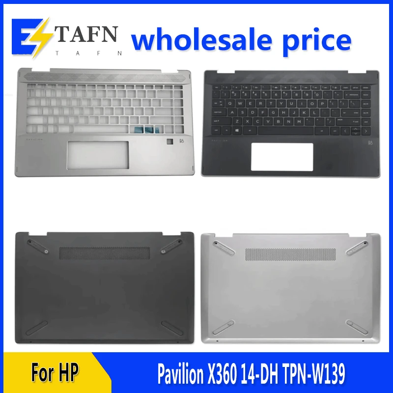 

New For HP Pavilion X360 14-DH TPN-W139 Laptop LCD Back Cover Front Bezel Upper Palmrest Bottom Base Case Keyboard Hinges