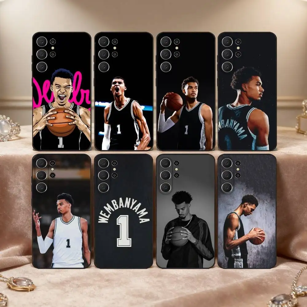 

V-Victor W-Wembanyama Phone Case For Samsung S25,24,23,22,30,21,10,9,Ultra,Plus,Lite,FE Soft Black Case
