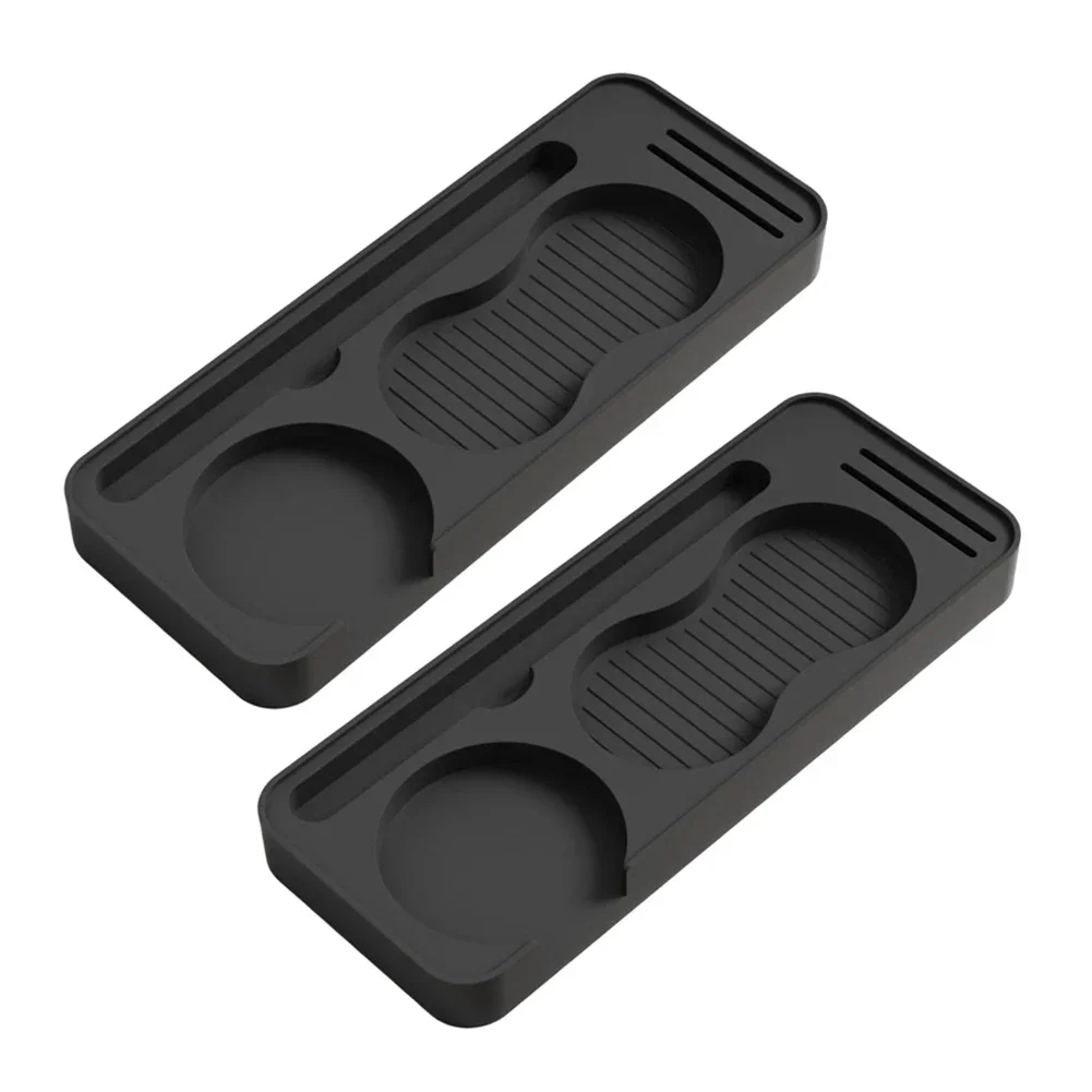 Espresso Coffee Silicone Tamping Mat Non Slip Heat Resistant to 230C with Water Distribution Net and Storage Rack for Baristas