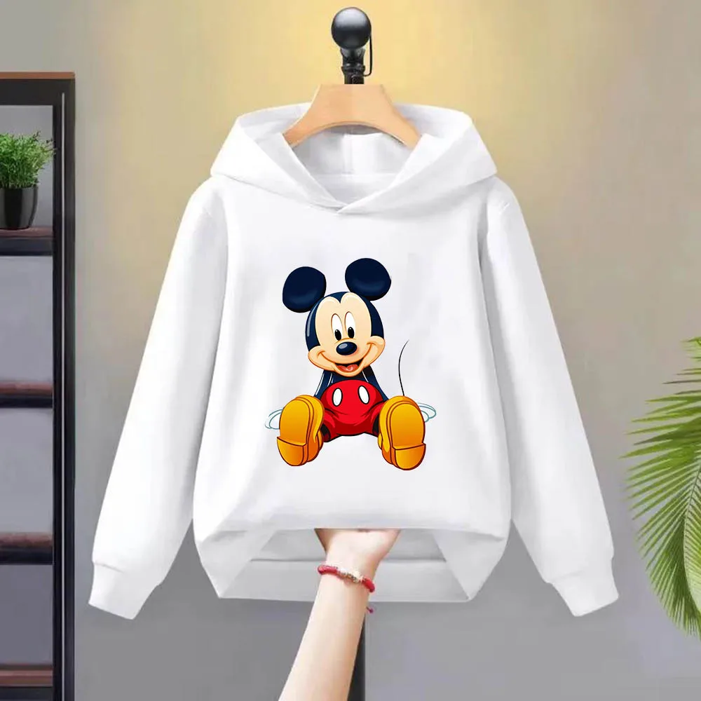 Cartoon Disney Mickey Long Sleeve Harajuku Children's Hoodie Printed Pullover Casual Top Hoodie Girl Fashion Autumn/Winter